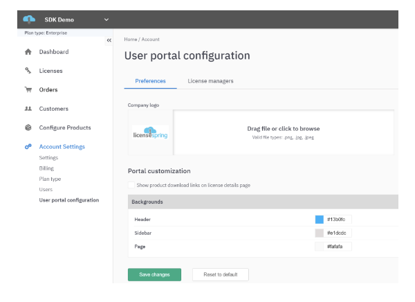 user portal configuration